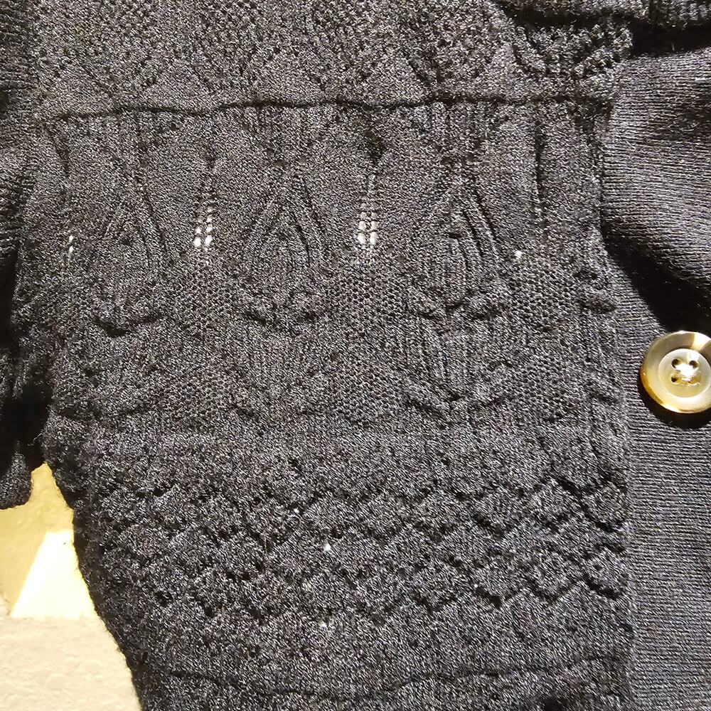 Who  What Wear M Black Sweater Cottagecore  Minimalist Romantic Vintage Retro - Picture 8 of 10
